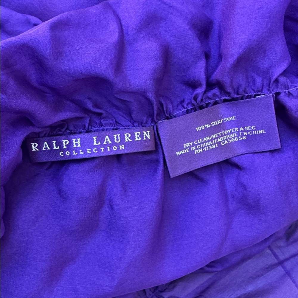 Ralph Lauren collection purple gathered ruched silk scarf wrap cover up - Picture 6 of 6